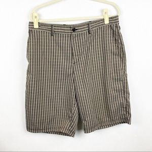 Adidas Plaid Flat Front Casual Golf Shorts 34